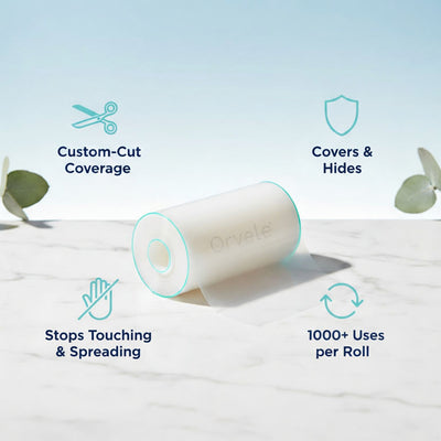 Hydrocolloid roll features for cold sores
