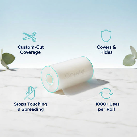 Hydrocolloid roll features for cold sores